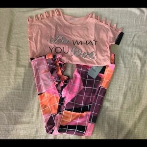 Size 7/8 Kids Leggings and Top. Brand New.